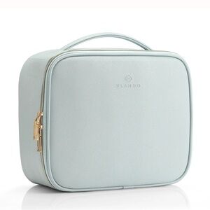 Vlando Travel Makeup Case Organizer Vanity Cosmetic Train Case Mint